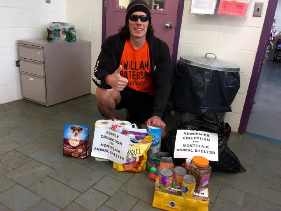 Kevin Knight at Collection Drive for Montclair Township Animal Shelter