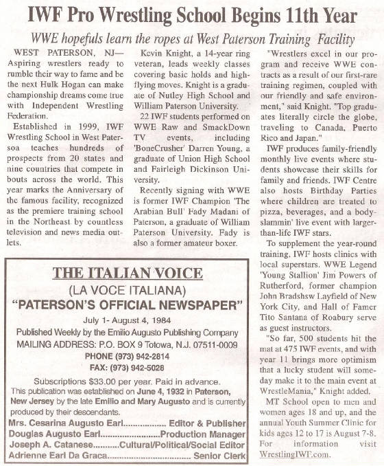 IWF in Italian Voice Newspaper