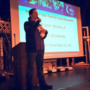 Kevin Knight speaking at Relay For Life at Nutley High School (February 2015)