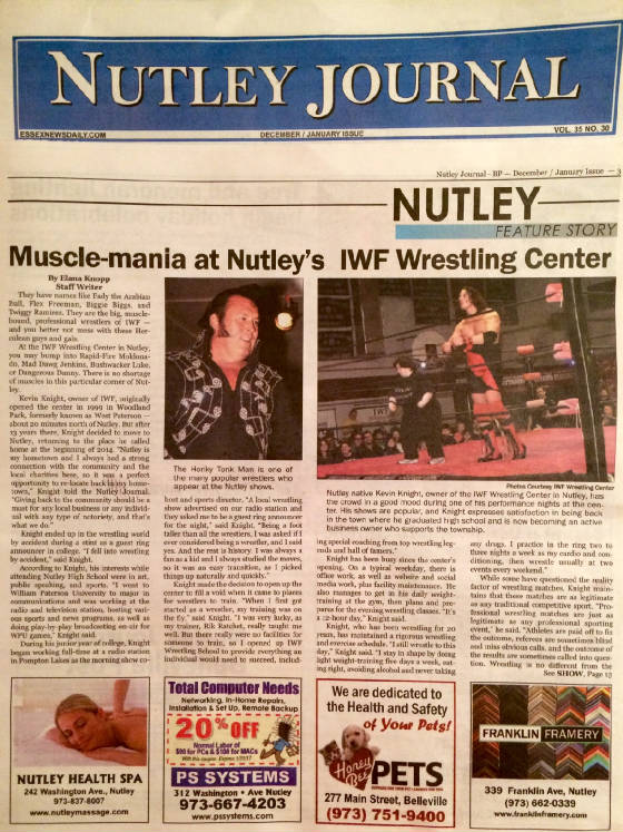 IWF Wrestling in Nutley Journal Newspaper