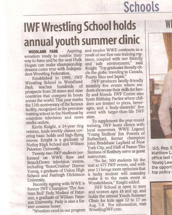 IWF in Passaic Valley Newspaper