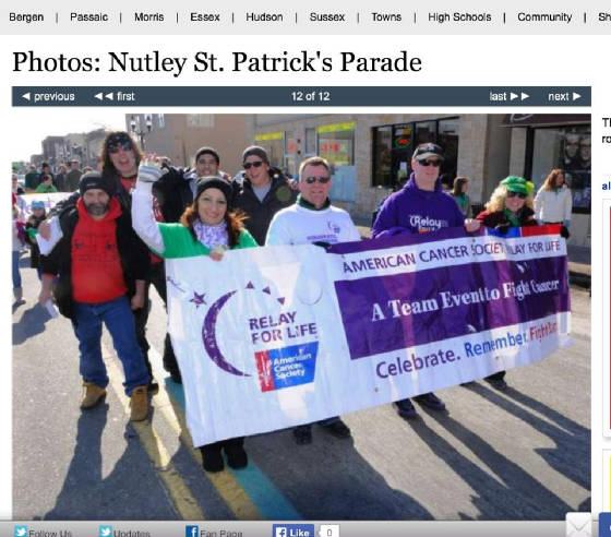 IWF Marches w/ Relay For Life in 36th Annual Nutley St. Patrick's Day Parade